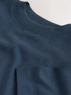 Next Oversized Fit Short Sleeve T-Shirt (3-16yrs) Blue Navy