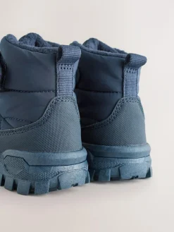 Hot Next Quilted Touch Fastening Boots Blue Navy