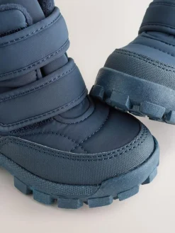 Hot Next Quilted Touch Fastening Boots Blue Navy