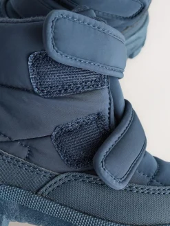 Hot Next Quilted Touch Fastening Boots Blue Navy