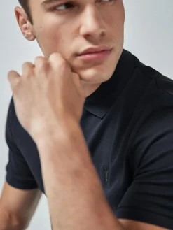 Next Blue Navy Regular Fit Short Sleeve Pique Polo Shirt^ Tops & T-Shirts