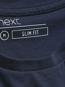Next Blue Navy Slim Fit Essential Crew Neck Cotton T-Shirt^ Nightwear|Tops & T-Shirts