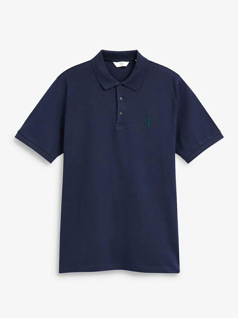 Next Blue Navy Slim Fit Short Sleeve Pique Polo Shirt^ Tops & T-Shirts