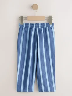 Next Soft Textured Pull On Trousers (3mths-7yrs) Blue Navy Striped
