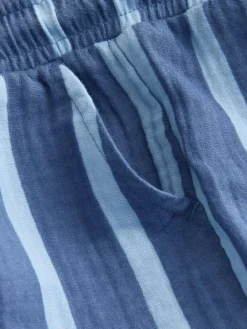 Next Soft Textured Pull On Trousers (3mths-7yrs) Blue Navy Striped