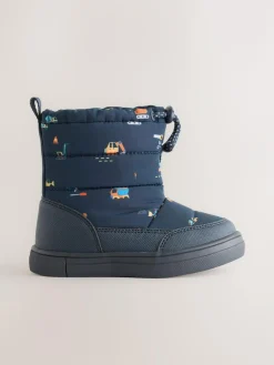 Next Blue Navy Transport Thermal Thinsulate™ Lined Quilted Water Resistant Boots^BOY Boots|Boots
