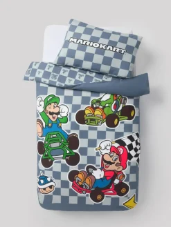 Next Blue Nintendo Mario Kart Duvet Cover and Pillowcase Set^ Childrens Bedding