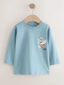 Next Blue Noodle Up Long Sleeve Back Print T-Shirt (3mths-8yrs)^BOY Tops|Tops