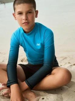 Online Next Long Sleeve Rash Vest (1.5-16yrs) Blue Ombre