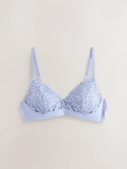 Online Next Blue Pad Non Wire Lace Ultimate Comfort Bra