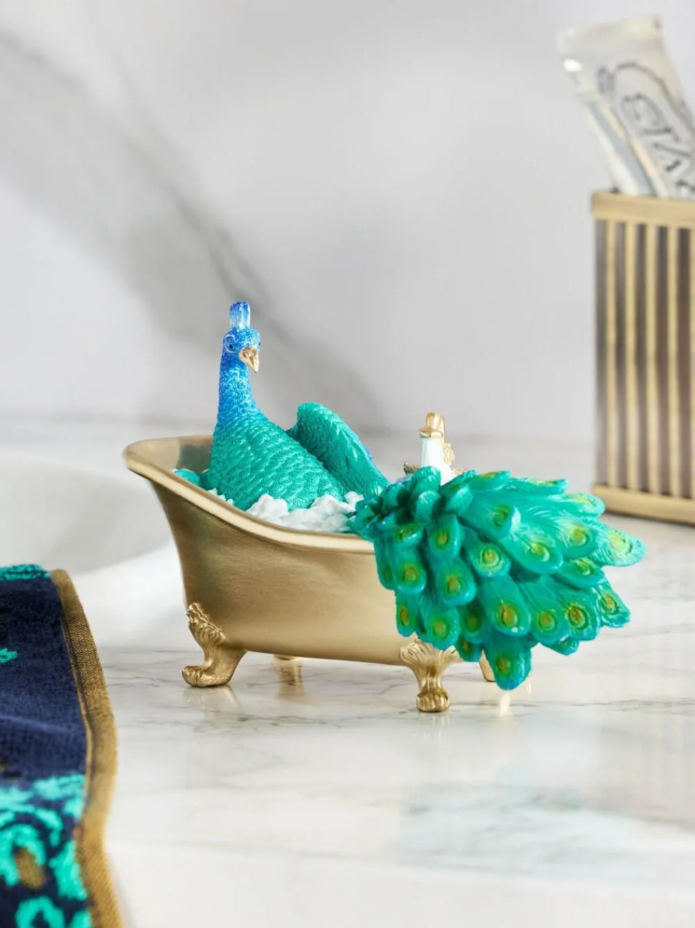 Outlet Next Blue Peacock Bath Bathroom Ornament