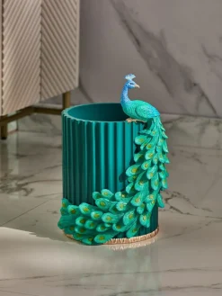 Next Blue Peacock Bin^ Bathroom Accessories