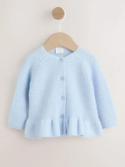 Hot Next Blue Peplum Baby Knitted Cardigan (0mths-2yrs)