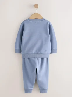Clearance Next Blue Plain Sweatshirt And Joggers Set (3mths-7yrs)