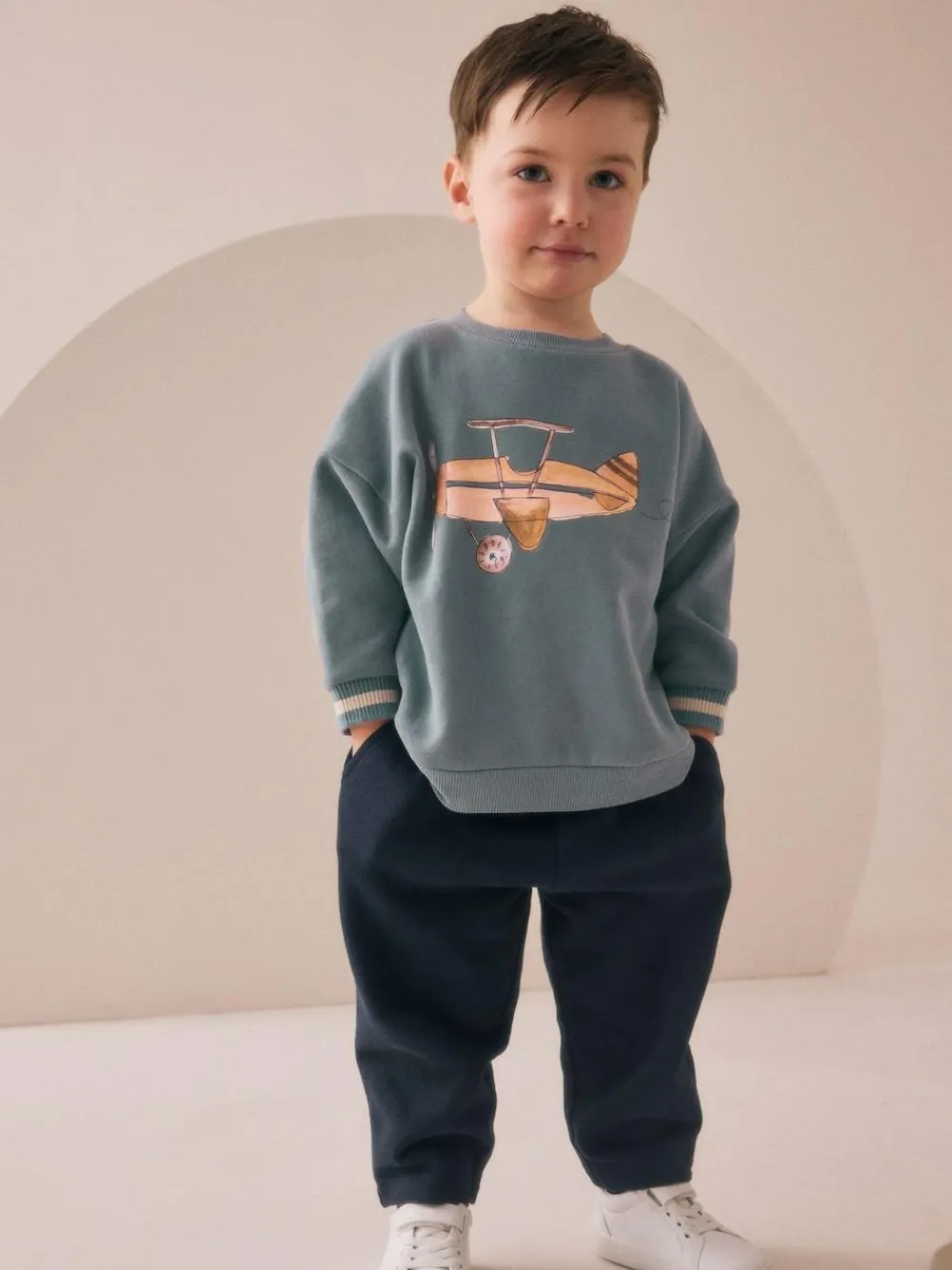 Next Blue Plane Single Sweatshirt and Joggers Set (3mths-7yrs)^BOY Sweatshirts & Hoodies|Sweat Pants