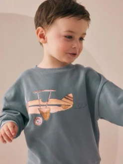 Next Blue Plane Single Sweatshirt and Joggers Set (3mths-7yrs)^BOY Sweatshirts & Hoodies|Sweat Pants