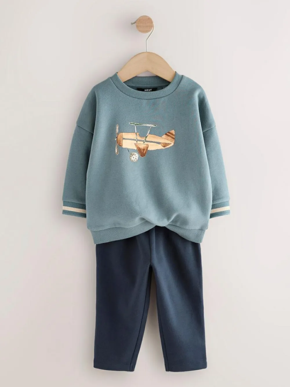 Next Blue Plane Single Sweatshirt and Joggers Set (3mths-7yrs)^BOY Sweatshirts & Hoodies|Sweat Pants