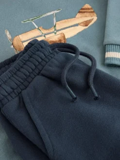 Next Blue Plane Single Sweatshirt and Joggers Set (3mths-7yrs)^BOY Sweatshirts & Hoodies|Sweat Pants