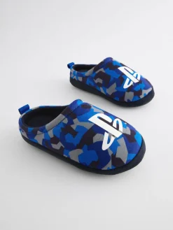 Online Next Blue Playstation Slipper Mules