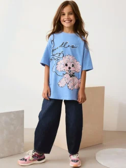 Discount Next Blue Poodle Oversized Graphic Print T-Shirt (3-16yrs)