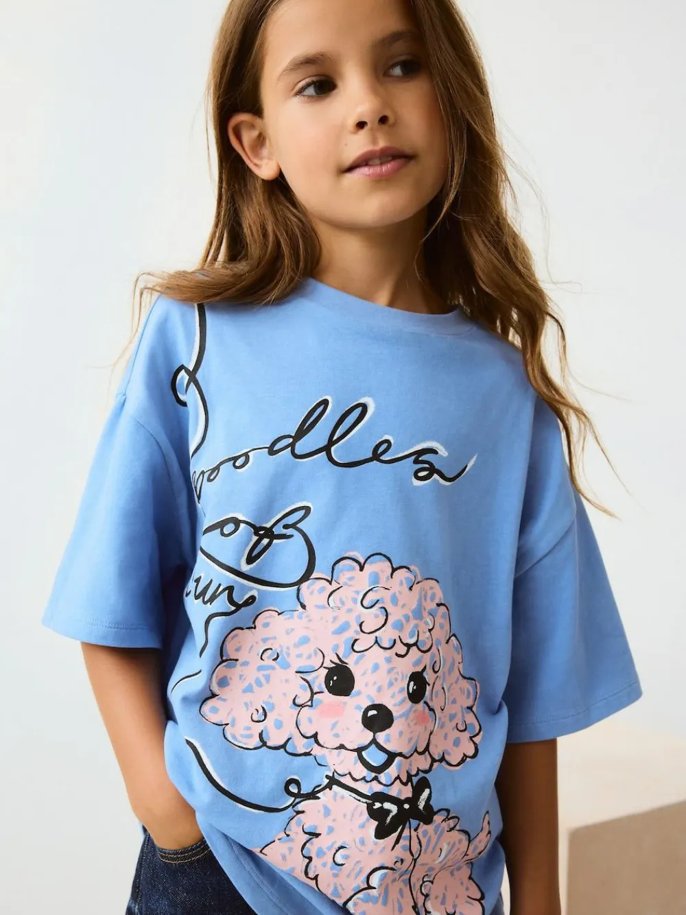 Discount Next Blue Poodle Oversized Graphic Print T-Shirt (3-16yrs)