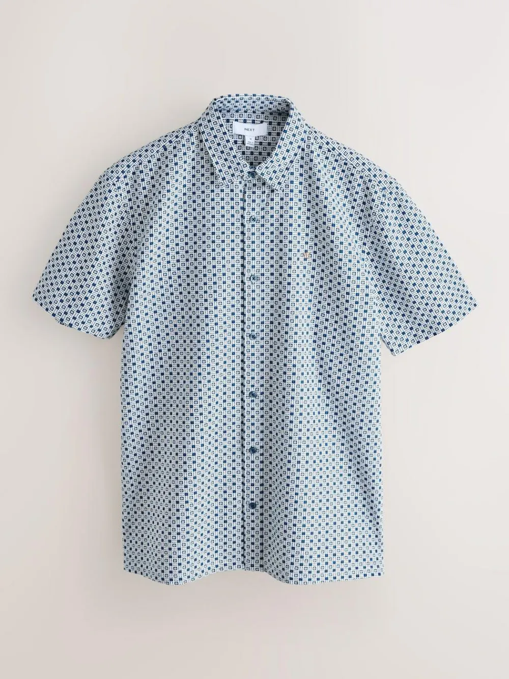 Next Printed Stretch Oxford Short Sleeve Shirt^ Shirts