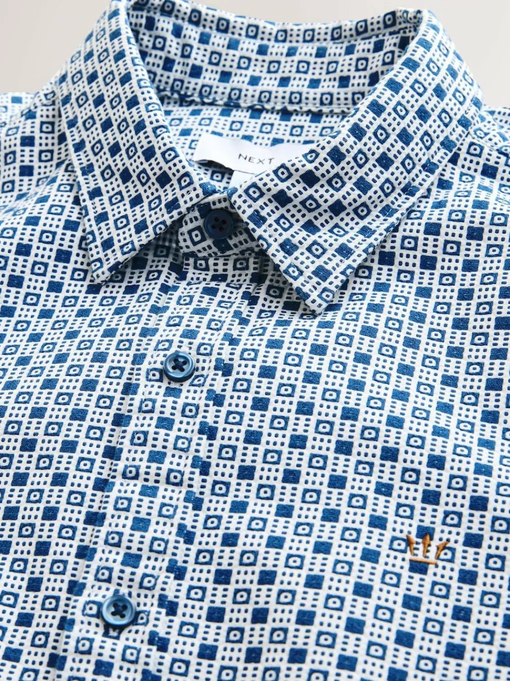 Next Printed Stretch Oxford Short Sleeve Shirt^ Shirts