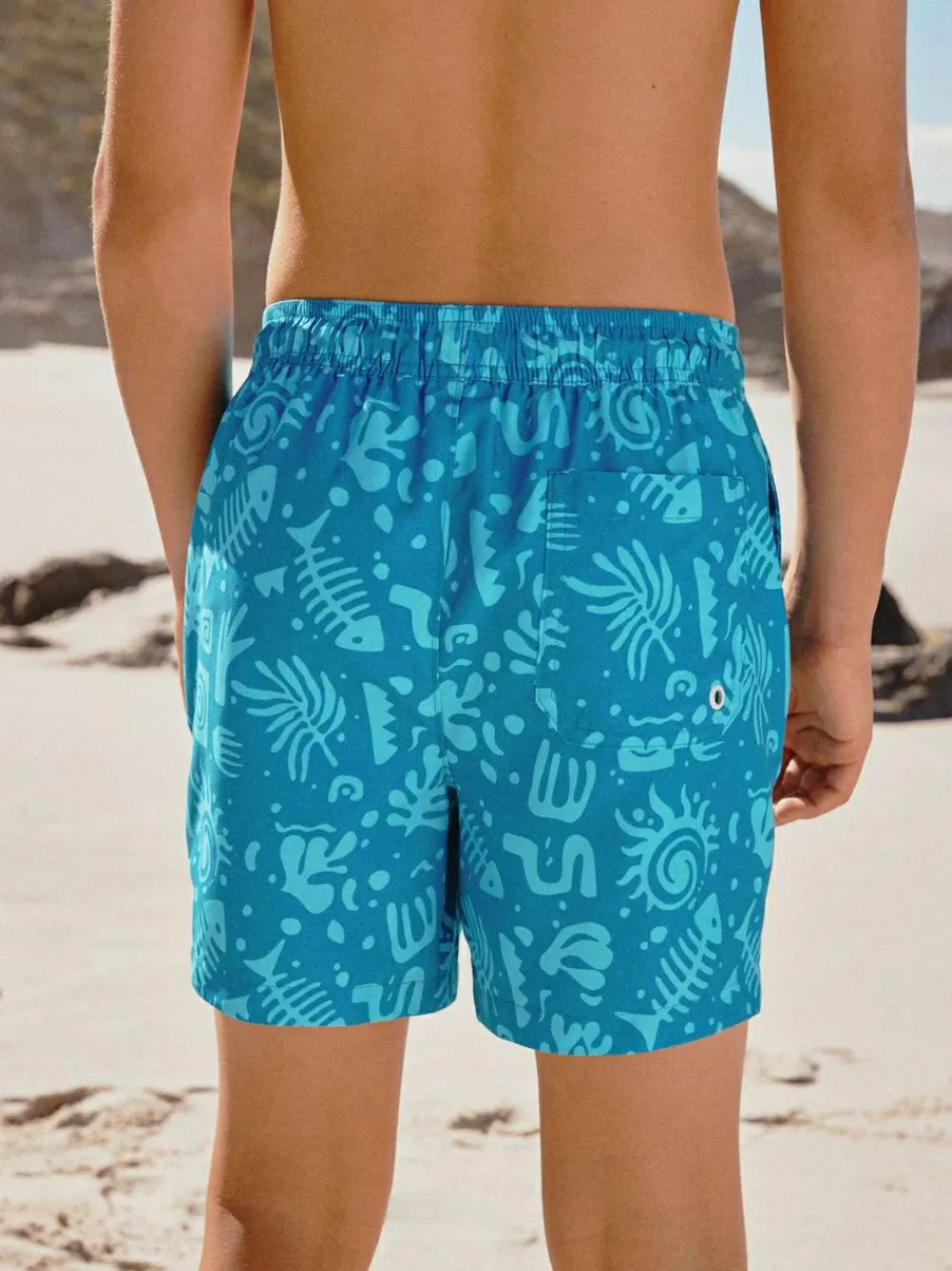 Outlet Next Blue Printed Swim Shorts (3-16yrs)