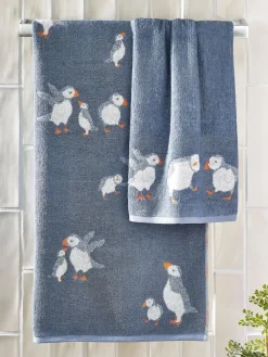 Next Blue Puffin 100% Cotton Towels^ Towels & Bathmats