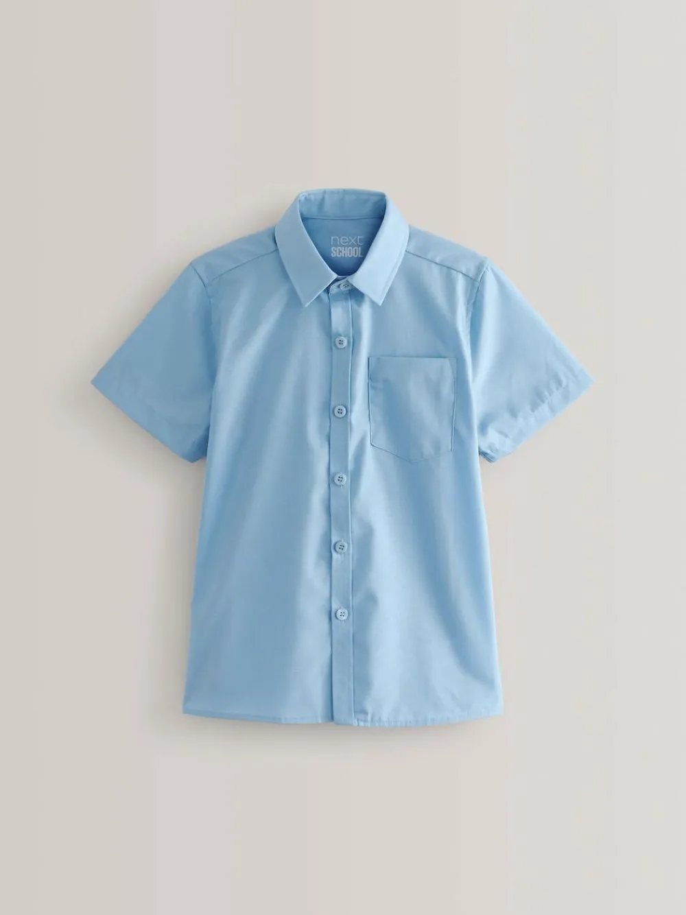 Clearance Next Regular Fit 2 Pack Short Sleeve School Shirts (3-17yrs) Blue