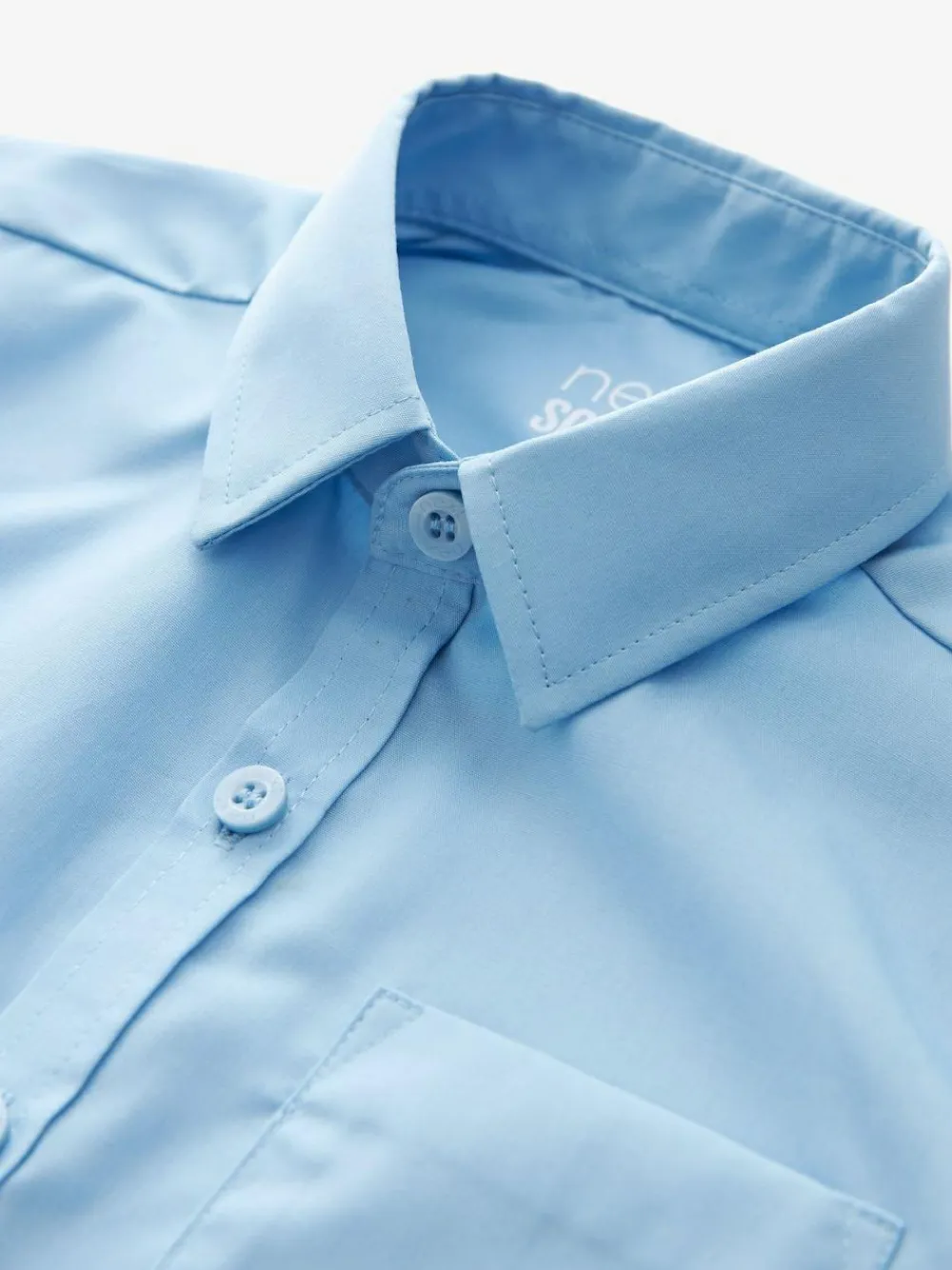 Clearance Next Regular Fit 2 Pack Short Sleeve School Shirts (3-17yrs) Blue