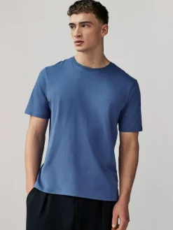 Sale Next Blue Regular Fit Essential Crew Neck Cotton T-Shirt