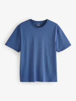 Sale Next Blue Regular Fit Essential Crew Neck Cotton T-Shirt