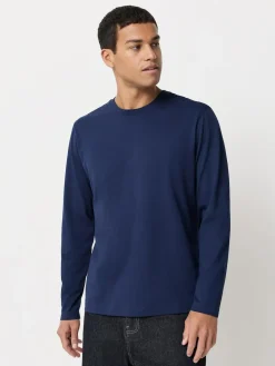 Discount Next Blue Regular Fit Long Sleeve Crew Neck T-Shirt
