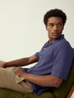 Next Regular Fit Textured Waffle Short Sleeve Shirt^ Shirts