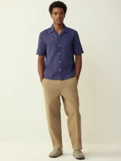 Next Regular Fit Textured Waffle Short Sleeve Shirt^ Shirts