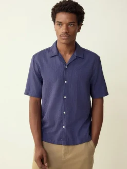 Next Regular Fit Textured Waffle Short Sleeve Shirt^ Shirts