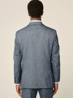 Next Blue Regular Fit Trimmed Textured Suit Jacket^ Blue Suits
