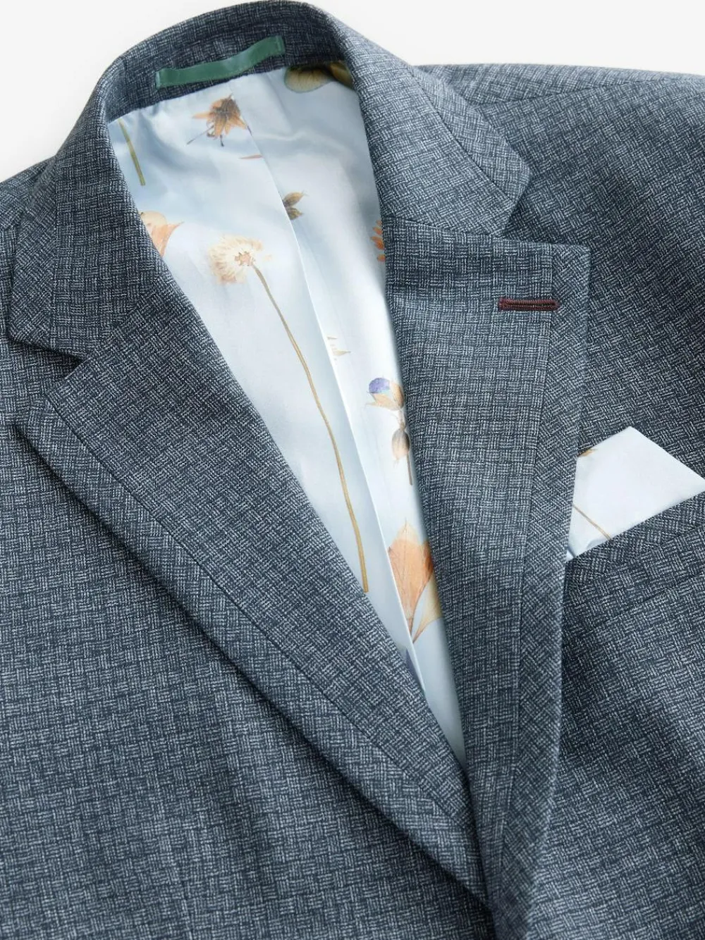 Next Blue Regular Fit Trimmed Textured Suit Jacket^ Blue Suits