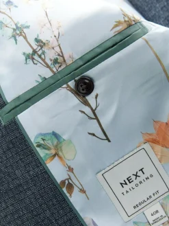 Next Blue Regular Fit Trimmed Textured Suit Jacket^ Blue Suits