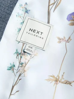 Next Blue Regular Fit Trimmed Textured Suit Waistcoat^ Vests