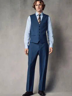 Outlet Next Regular Fit Wool Blend Motionflex Waistcoat Blue