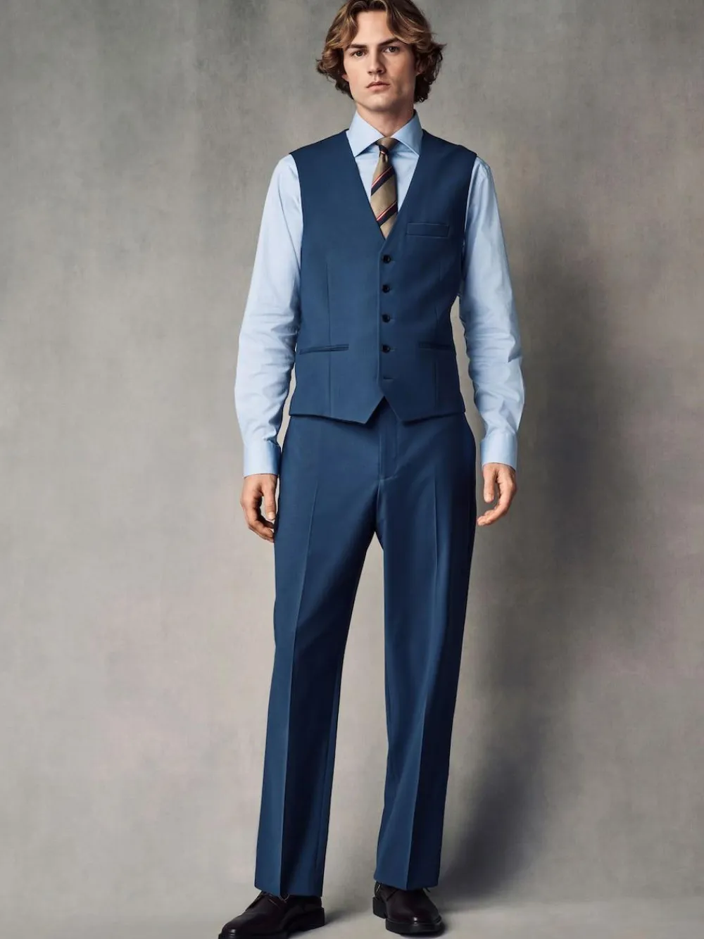 Outlet Next Regular Fit Wool Blend Motionflex Waistcoat Blue