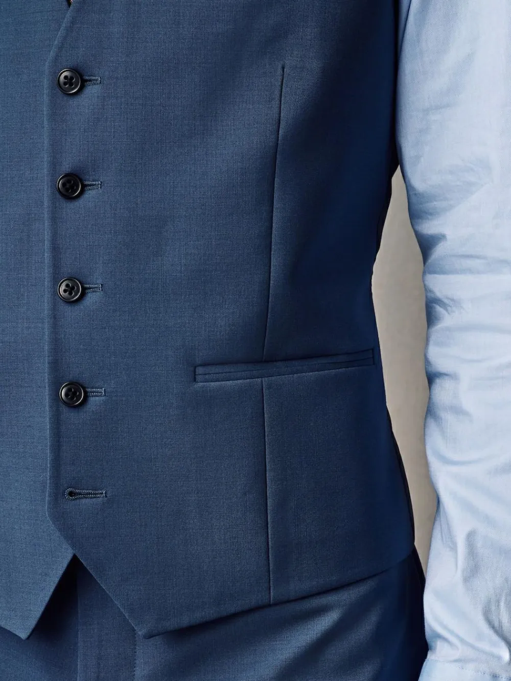 Outlet Next Regular Fit Wool Blend Motionflex Waistcoat Blue