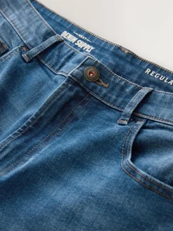 New Next Blue Regular Tapered Fit Classic Stretch Jeans