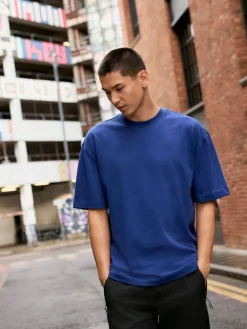Next Blue Relaxed Fit Heavyweight T-Shirt^ Tops & T-Shirts