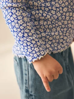 Sale Next Blue Rib Long Sleeve Top (3mths-7yrs)