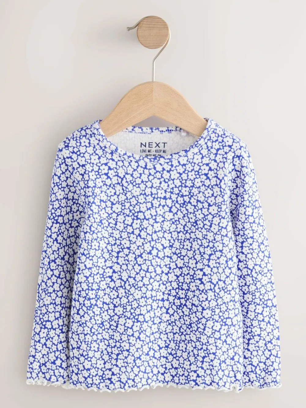Sale Next Blue Rib Long Sleeve Top (3mths-7yrs)