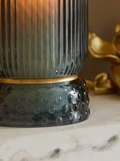 Next Ribbed Glass Hurricane Candle Holder Medium^ Candle Holders & Lanterns