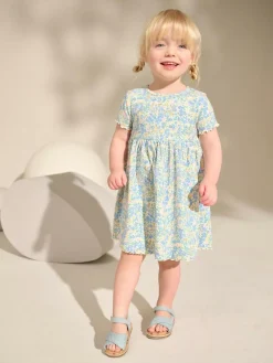Best Next Blue Ribbed Jersey Dress (3mths-7yrs)
